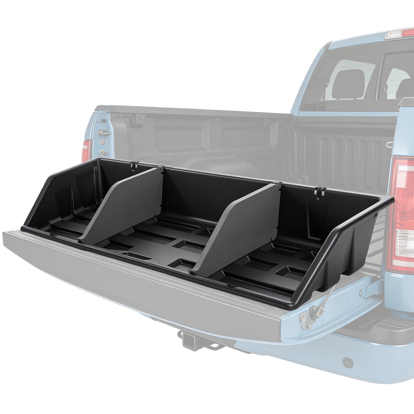GEARLAST 56 inch Truck Bed Cargo Box, Truck Bed Organizers and Storage,Truck Bed Storage System with Isolation Netting and Tarpaulin, Tailgate-slide Design for Effortless Loading/Unloading