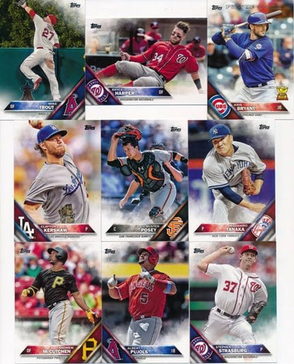 2016 Topps Baseball EXCLUSIVE MASSIVE 706 Card MIKE TROUT Stamp RELIC Complete Factory Set with 5 ROOKIE VARIATION Cards including 2Corey Seager RC's! Includes all Cards from Series 1&amp2!