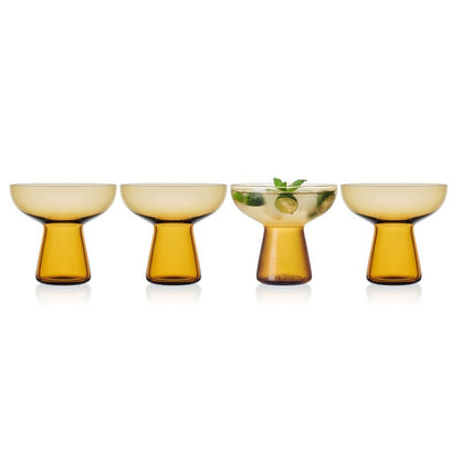 Mikasa Phoebe Margarita Cocktail Glass, Set of 4, Amber