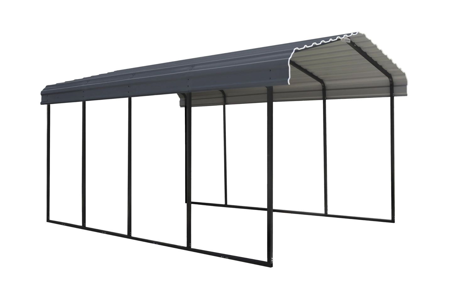 Arrow Carports Galvanized Steel Carport, Full-Size Metal Carport Kit, 12' x 20' x 9', Charcoal