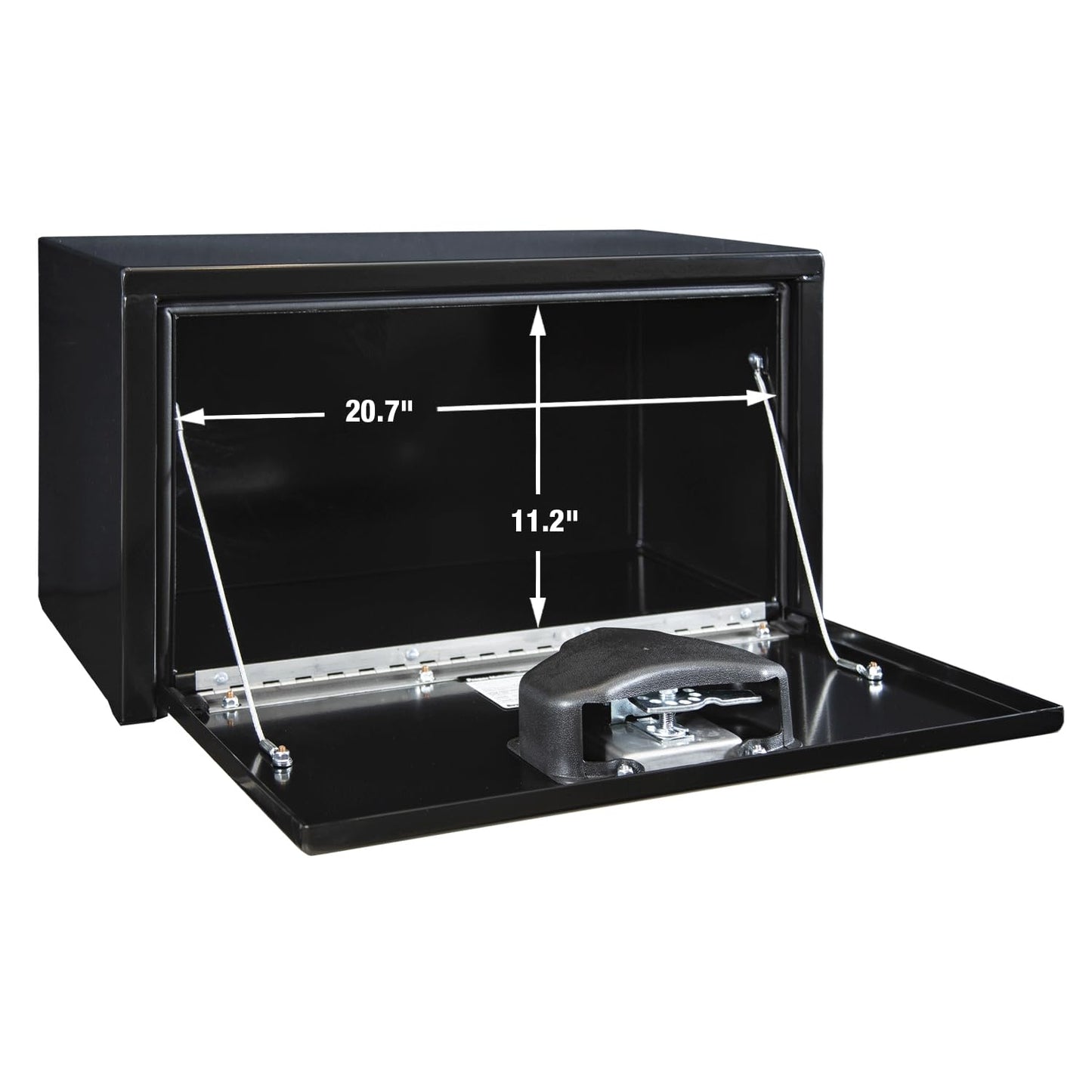Buyers Products 1703350 Black Steel Underbody Truck Tool Box – 14 x 12 x 24 Inch - Truck Bed & Underbelly RV Storage Box, Locking T-Latch, Weather-Resistant, Heavy-Duty Flatbed Job Box, Made in USA