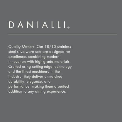 Danialli Matte Silverware Set, 18/10 Stainless Steel Satin Flatware, Modern Brushed Finish Cutlery, Dishwasher Safe & Durable, Built to Last (60-Piece, Marettimo)