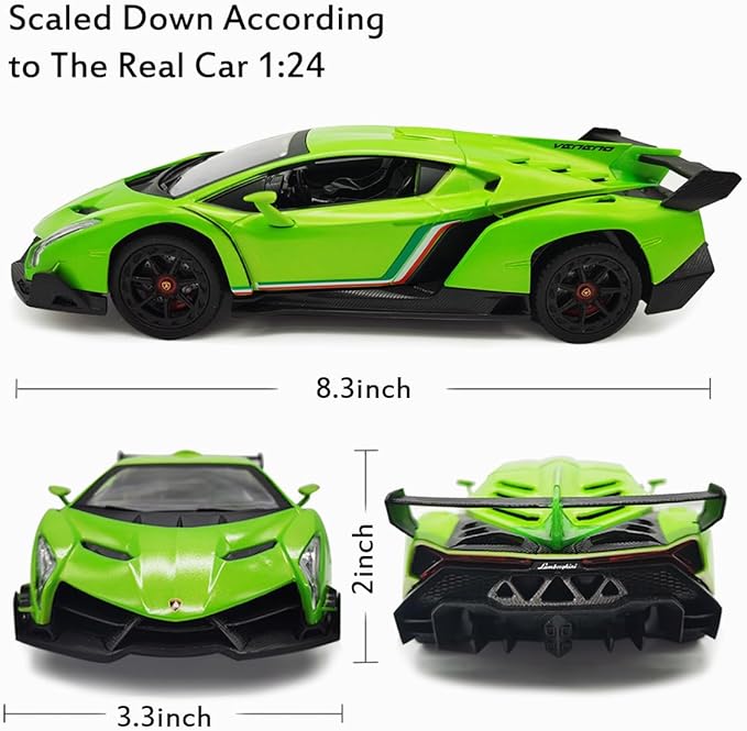QUN XING Remote Control RC CAR Racing Cars Lambo Officially Licensed 1:24 Toy RC Cars Model Vehicle for Boys 5678 Years Old Green