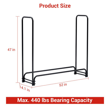 GarveeLife 12 ft Firewood Rack Outdoor with Cover, 3/4 Cord of Outdoor Firewood Storage, 1320 LB Load Capacity Heavy Duty Firewood Holder for Fireplace, Patio, Log Storage Rack