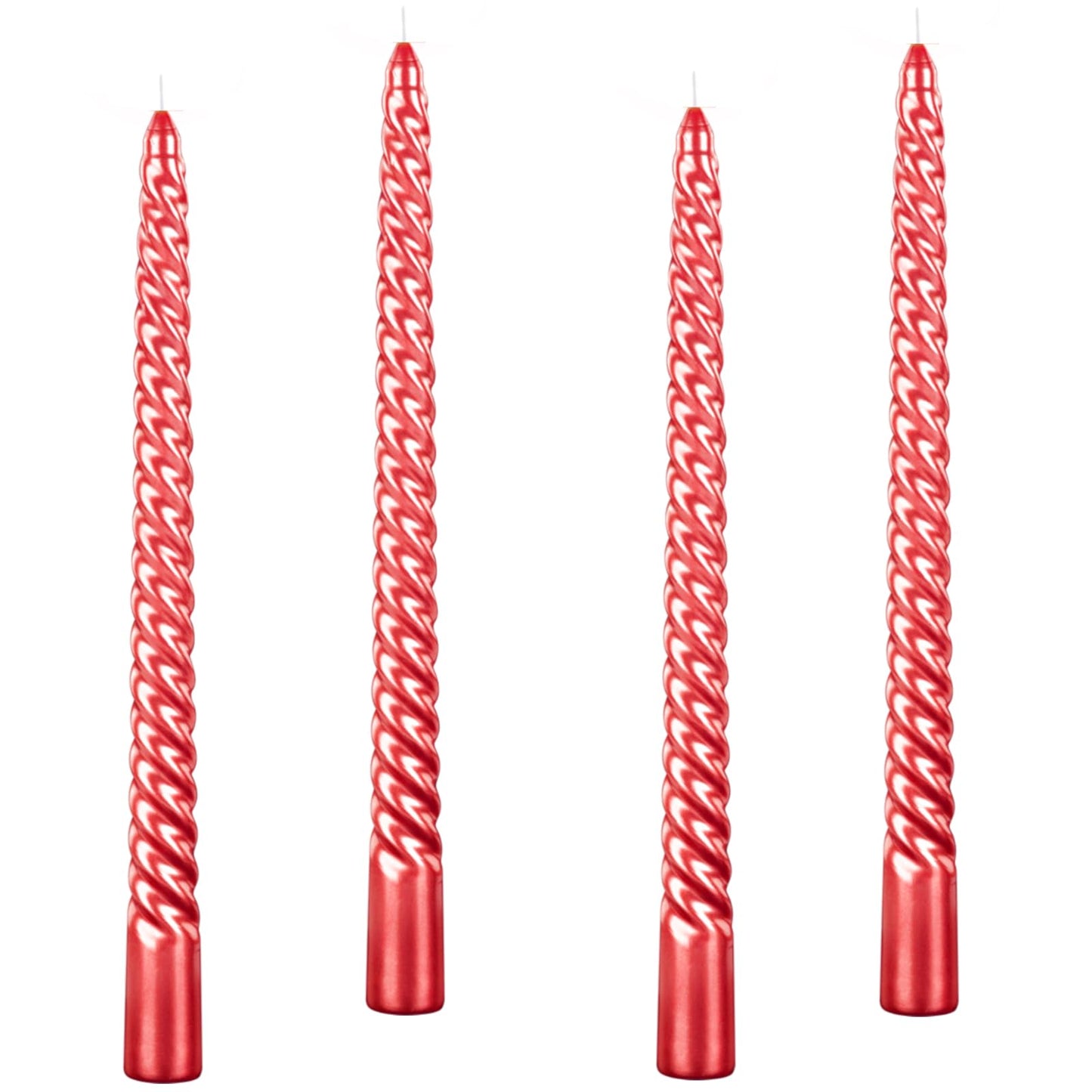 Kemladio 4 pcs 10 inch Taper Candles,Burning Unscented Tapered 7.5 hrs,Fancy Dinner,Tall Candle Sticks, Halloween Party Decorations (8pcs, Red)