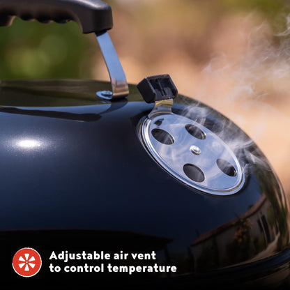 Megamaster Vertical 18 Inch Charcoal BBQ Smoker, 4-in-1 Portable Outdoor Grill with Adjustable Air Vent, 600 SQ. In Cooking Area, Built-in Temperature Gauge, BBQ Grill for Camping, Picnics - 810-36014
