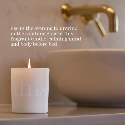 This Works Deep Sleep Heavenly Candle, 220 g - Luxury Candle Enriched with Essential Oils of Lavender, Camomile and Vetivert - Hand Poured Scented Candle with a 40hr Burn Time for a Calming Experience
