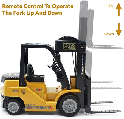 Remote Control Forklift 12 Channel 2 Mode RC Forklift W/Pallets/Boxes/Sound/Light/Spray Two Rechargeable Batteries &amp Charge Kids Forkliftrrucks Toy Christmas &amp Birthday Gifts