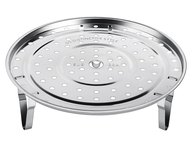 DS. DISTINCTIVE STYLE Steamer Rack 304 Stainless Steel Steaming Rack Steam Tray with Removable Legs for Instant Pressure Cooker Multi-functional Steamer Basket (Silver - 22cm)