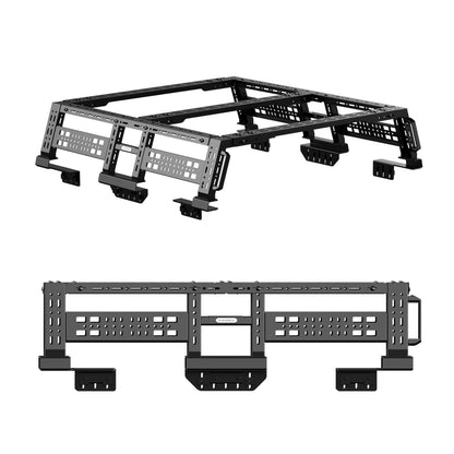 KOKSHELY Overland Truck Bed Rack for Full-Size & Mid-Size Trucks/Adjustable Truck Cargo Carrier/Tacoma Bed Rack, Fit for Tundra, Ram 1500 & HD, F-Series, Ranger, Silverado, Titan & XD,Gladiator