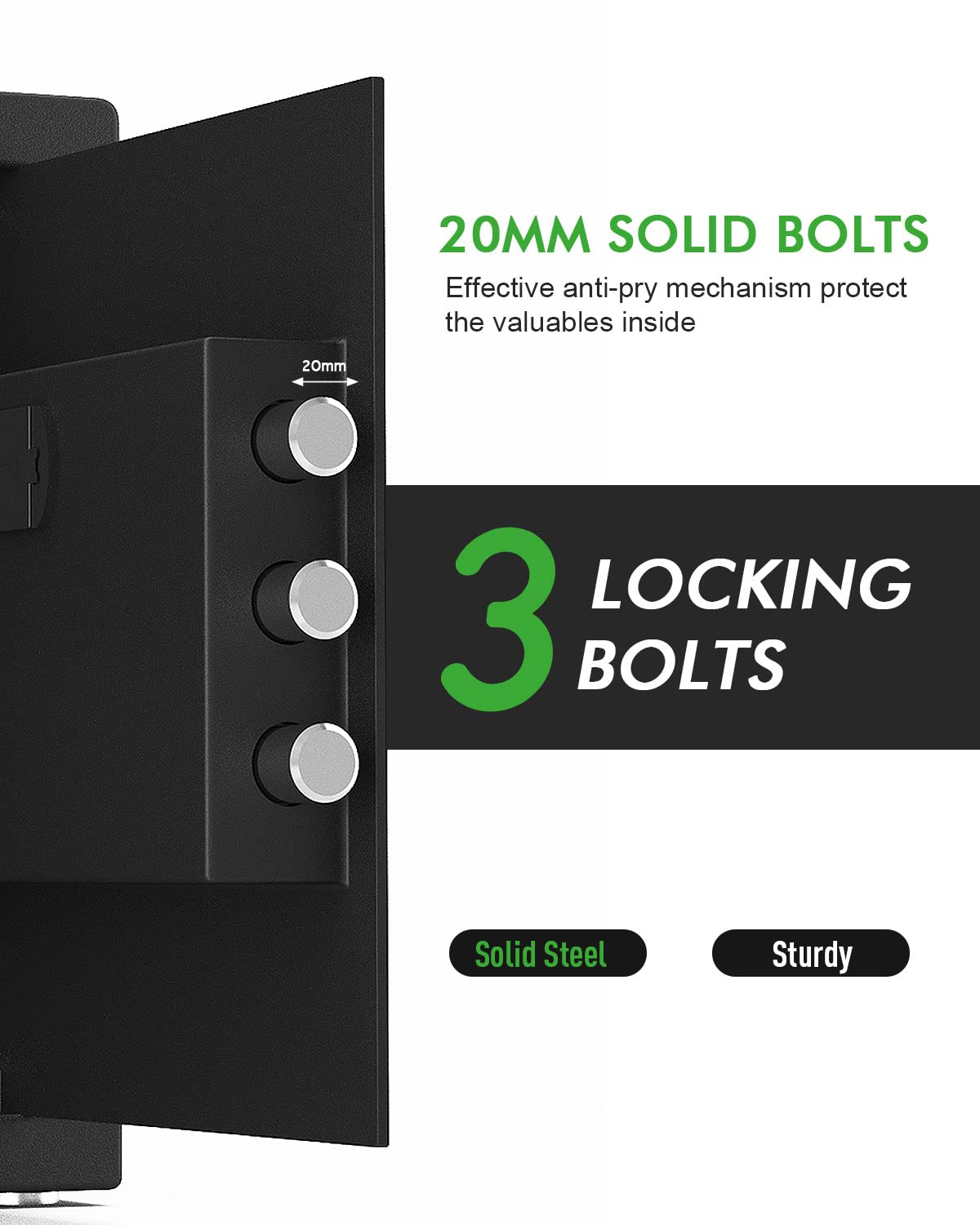 ISLANDSAFE Small Home Safe Box Deluxe Digital Electronic Keypad Lock Safes 1.7 Cuft Cabinet Safes Security Lock Box for Office Hotel Dorm Cash Money Jewelry (1.7 Cubic Feet Black)