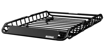 MaxxHaul 50879 46" x 36" Universal Roof Rack Rooftop Cargo Carrier Steel Basket with Net, Car Top Luggage Holder for SUV and Pick Up Trucks - 150 lb. Capacity