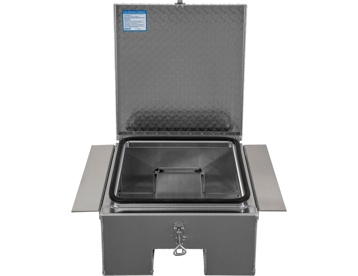 Buyers Products 1705381 Diamond Tread Aluminum In-Frame Truck Tool Box w/Notched Bottom, 12" H x 24" D x 32" W, Truck Box for Between Truck Frame Rails, Adjustable Latch, Includes Mounting Kit