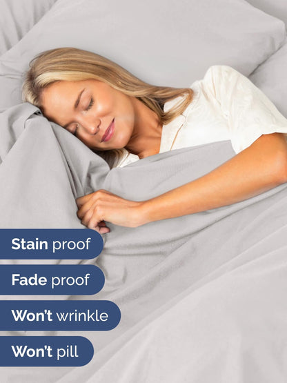 Skiennix Extra Deep Cal King Sheet Set - 6 Piece Breathable Cooling Bedding - Soft Wrinkle-Free French Grey