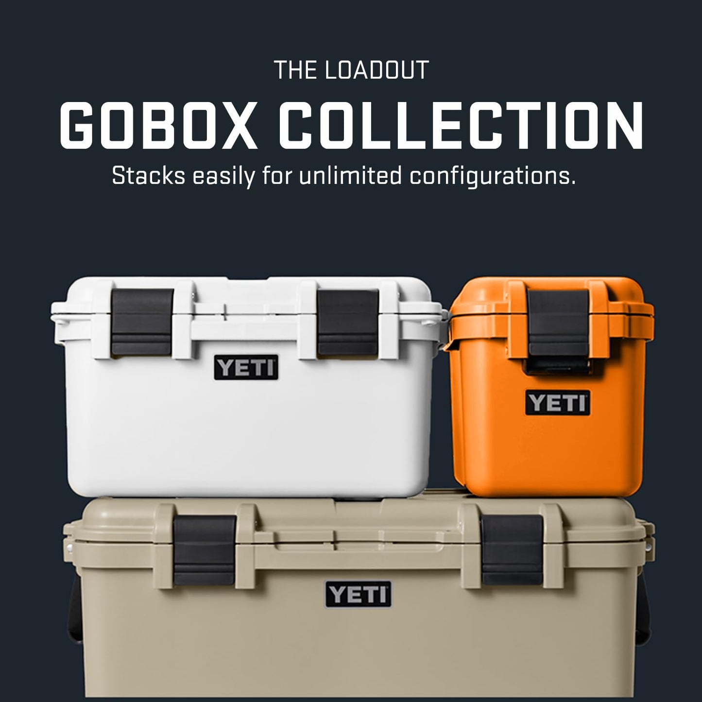 YETI LoadOut GoBox Collection, Divided Waterproof Cargo Cases, Gobox 30 - White, Gobox 30, Durable and Versatile Cargo Case