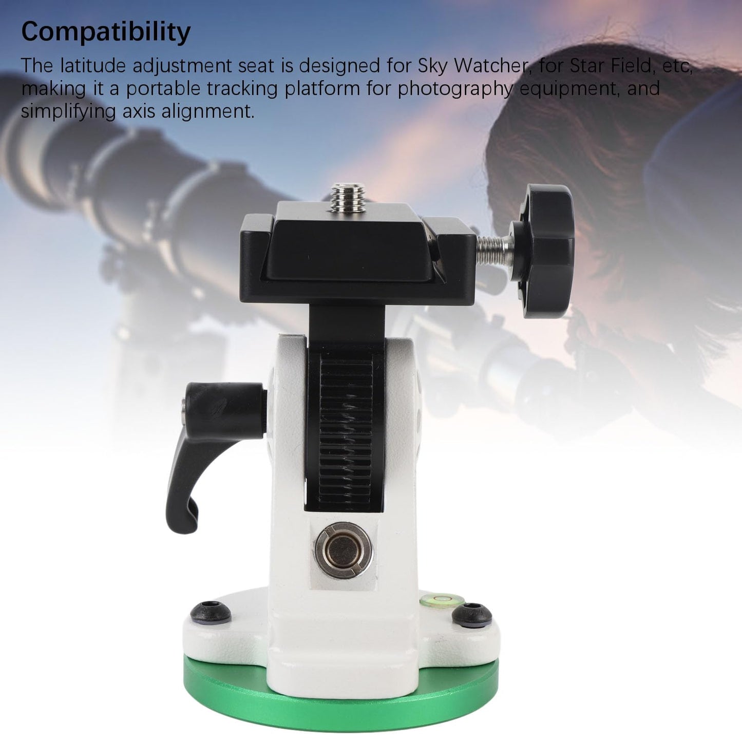 Telescope Mount, Latitude Adjustment Seat for for Star Field, Equatorial Wedge Instrument Latitude Base, 90° Adjustable, Astronomy Telescope Accessory