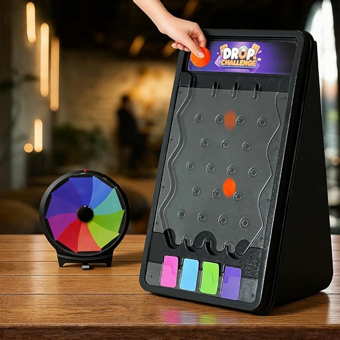iElyiEsy Prize Wheel &amp Plinko Board Set 10 Tabletop Spinner and 14 Drop Game Trade Shows Bars Family Fun Night DIY Dry Erase Prize Wheel