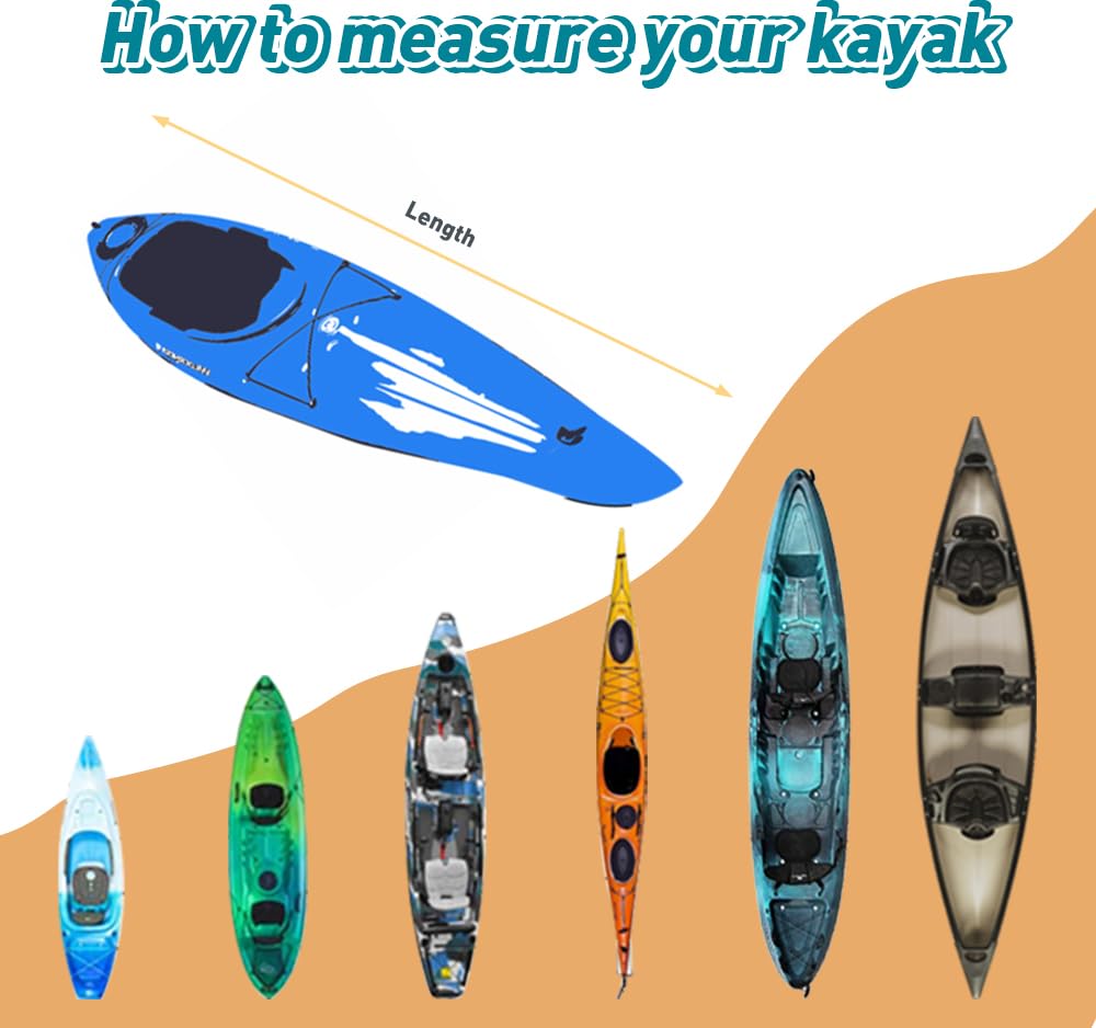 Smikodo 600D Kayak Covers for Outdoor Storage,Kayak Cover 18-20ft Canoe Covers Paddle Board Cover Fit 18-20ft, Protects Against Water,UV,Dust for Outdoor/Indoor Storage Grey
