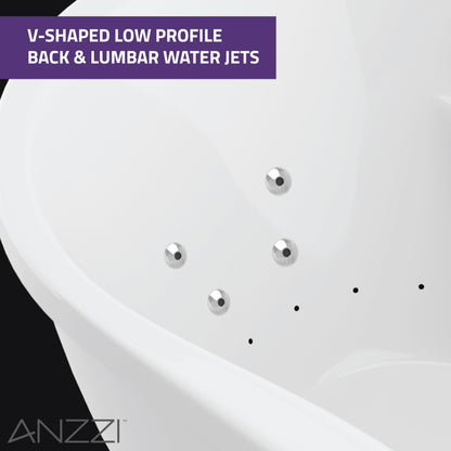 ANZZI Heidi 5.7 ft. Whirlpool and Air Bath Tub in White | FT-AZ101