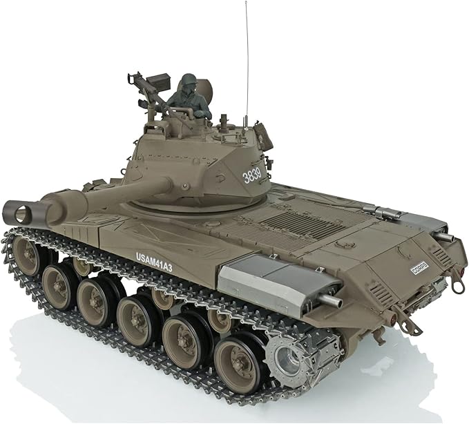Heng Long Walker Bulldog 1/16 7.0 Upgraded RTR RC Tank with 3839 Smoke Generator Metal Tracks 340 Rotating Turret and Infrared Combat BB Shooting Airsoft Function