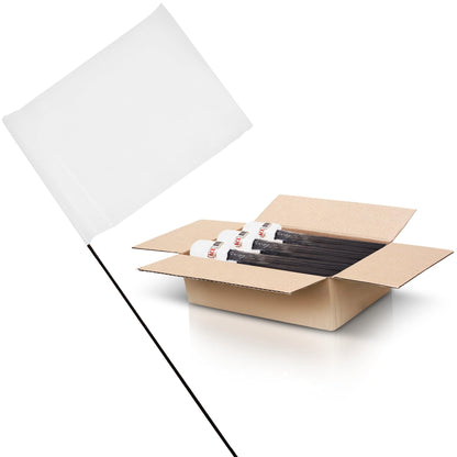 White Marking Flags 1000 Pack - 4x5x21 Inch White Flags for Yard - Markers For Lawn, Irrigation, Landscaping, Survey & Sprinkler Head Marking