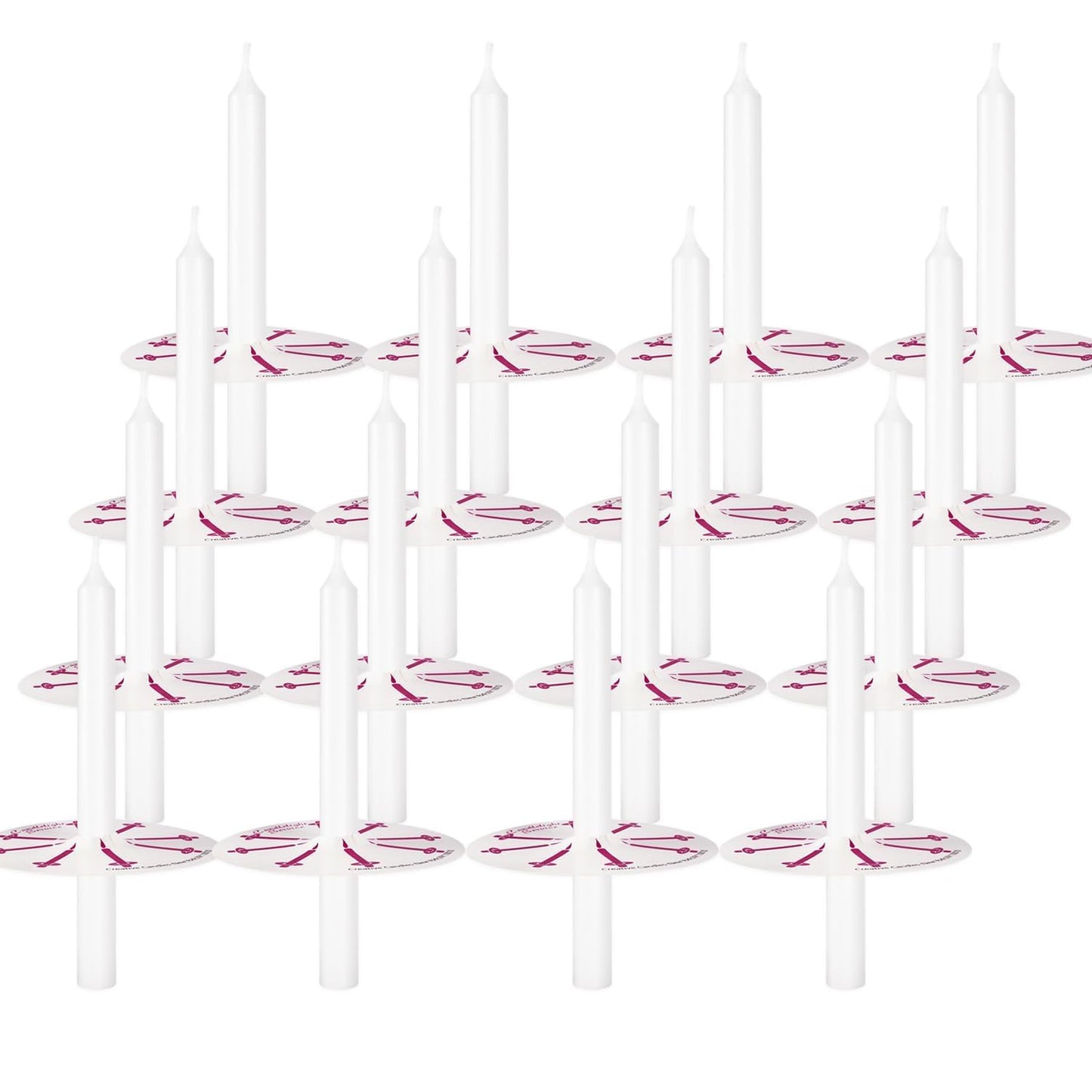 100 Pieces Church Candles- White Taper Candle Unscented with Drip Protectors-for Church Congregational Christmas Vigil-5 Inch Tall x 1/2 Inch Diameter