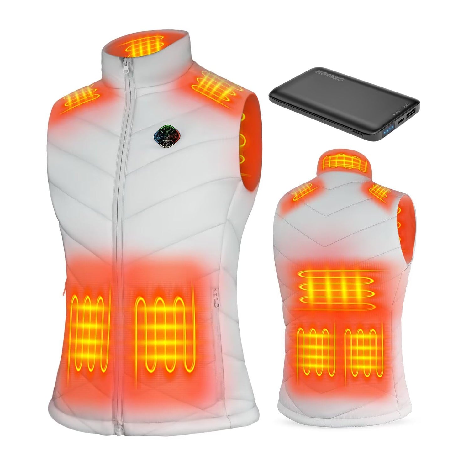KOVNLO Heated Vest for Women With Battery Pack Included, Smart Button with Light-out Design, Electric Heated Jackets