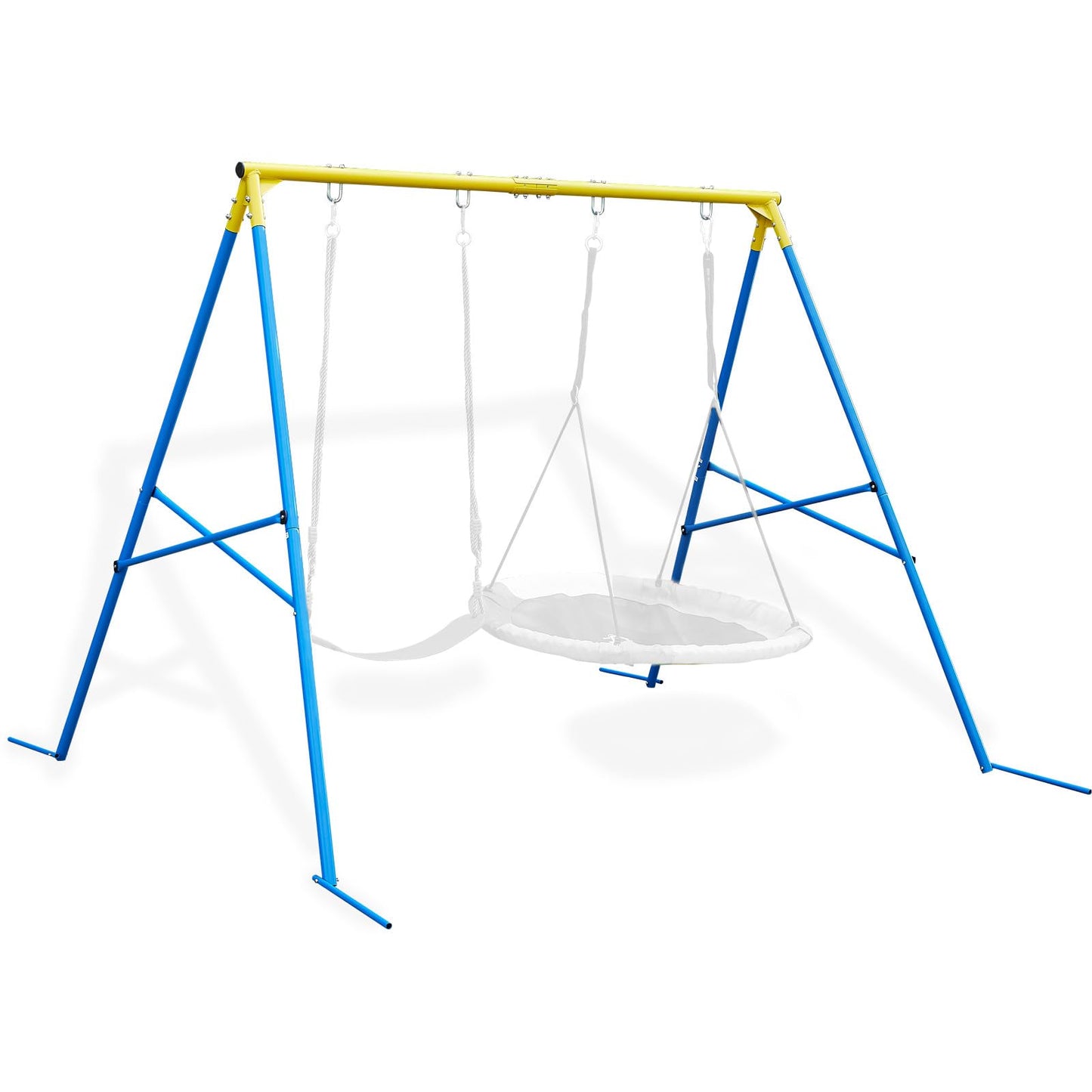 Swing Stand A Frame for 2 Swings,550lbs Metal Saucer Tree Swing Frame Heavy Duty,70” High and 97” Wide,All Weather Resistant Anti-Rust,for Kids Adult Outdoor Backyard(Without Swing) (BLYW)