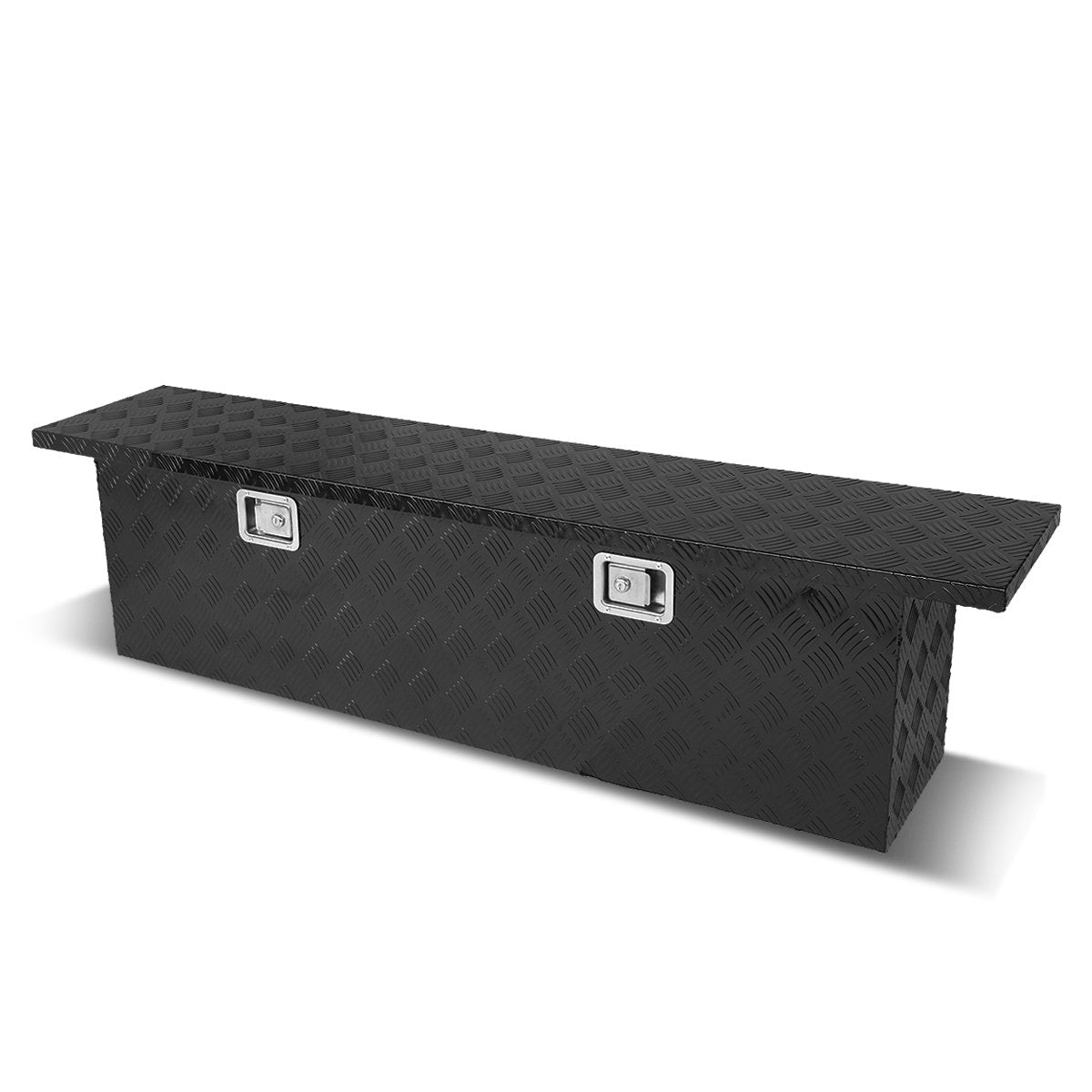 DNA Motoring TBOX-T4-51-ALU-BK 60"(L) x 12"(W) x 15.5"(H) Aluminum Truck Storage Tool Box w/Lock & Keys,Black