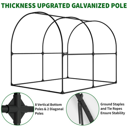 GarveeLife 8.2x6.6x6.6 ft Premium Greenhouse for Outdoors,Upgraded Portable Walk-in Heavy Duty Frame Large Garden Plant Hot Outside Hoop House,Transparent