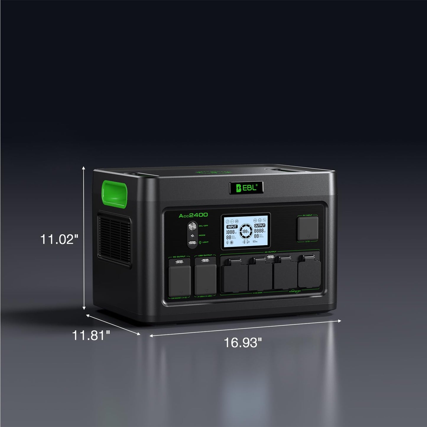 EBL 2400W Portable Power Station LiFePO4 Battery,1843.2Wh Solar Generator,Home Battery Backup,12 Outlets(2400W AC Outlets), USB-C PD 100W,2Hrs Quick Charge,Home Emergency, RV Trip