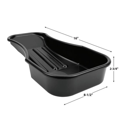 Performance Tool W4073 Heavy Duty 2.8 Quart Oil Drain Pan with Splash Guard and Tapered Spout for Lawn Equipment and Motorcycles