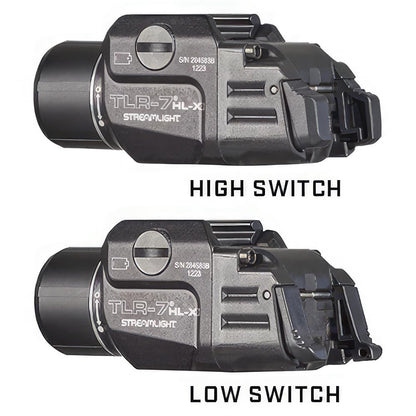 Streamlight 69458 TLR-7 HL-X USB 1000-Lumen 22000-Candela Rechargeable Rail Mounted Weapon Light with Interchangeable High & Low Switches and Key Kit, Black