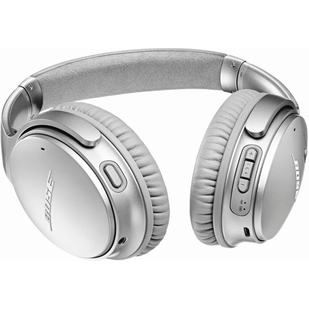 Bose QuietComfort 35 II Noise Cancelling Bluetooth Headphones— Wireless, Over Ear Headphones with Built in Microphone and Alexa Voice Control, Silver