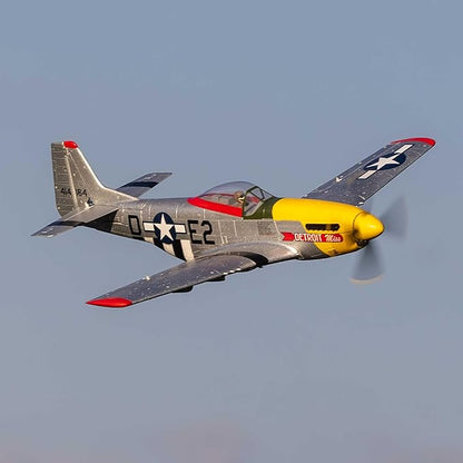 E-flite RC Airplane UMX P-51D Detroit Miss BNF BasicTransmitter Battery and Charger Not Included EFLU7350