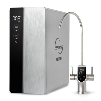 iSpring RO1200 Dual-Flow Reverse Osmosis Water Filter, 1200 GPD High Flow, w/TDS Monitor, Under Sink Tankless Reverse Osmosis System, 3:1 Pure to Drain, TDS PFAS Reduction, Auto Flush, Filter Reminder