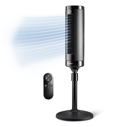 Lasko Elevation Tower Fan for Bedroom, Office, and Living Room - 42”-54” Adjustable Height Cooling with 31 ft/s Airflow and 90° Oscillation- Quiet 28 dB Operation - Remote Control - Black