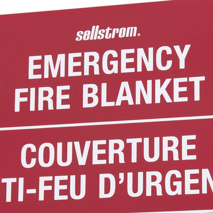High Temperature Resistant 100% Fiberglass Emergency Fire Blanket with Red Steel Storage Cabinet, 6' x 5', White
