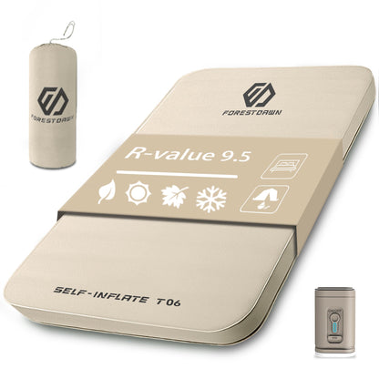 ForestDawn Double Self Inflating Sleeping Pad,2.7" Extra Thick Memory Foam Camping Pad, 60S Fast Air Self-Inflating Camping Mattress Pads, 4 Season Sleeping Mat for Camping Rooftop Tent Car Truck Van