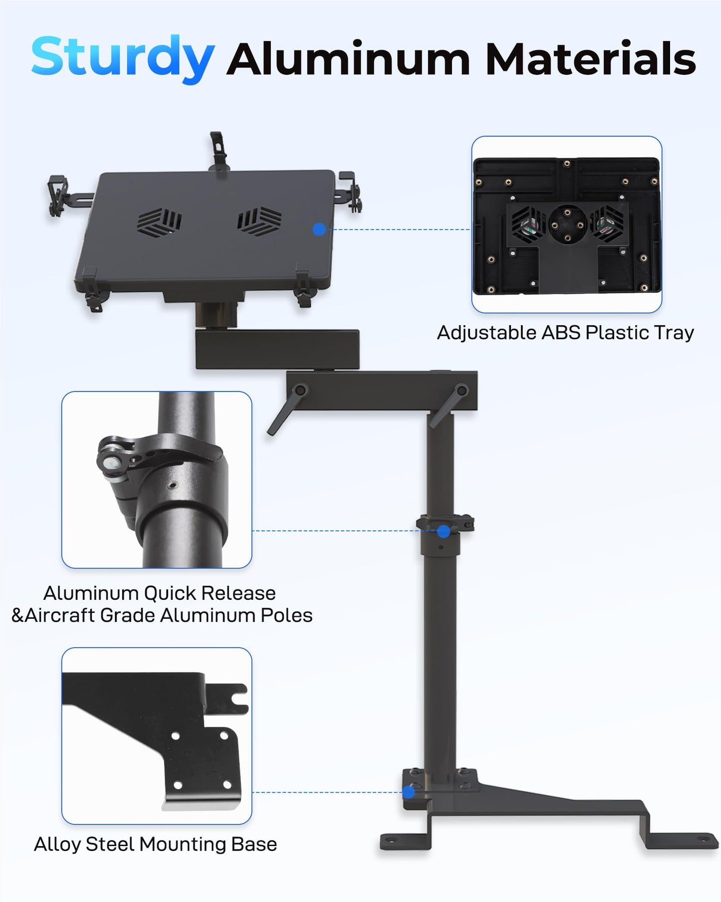 SPIRRELAB Truck Laptop Mount Fit for Ford F150, F350, F250, F550, No-Drilling Truck Computer Mount Holder for Laptop up to 17"