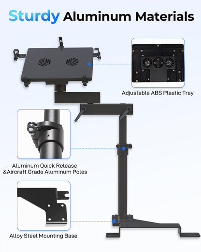 SPIRRELAB Truck Laptop Mount Fit for Ford F150, F350, F250, F550, No-Drilling Truck Computer Mount Holder for Laptop up to 17"