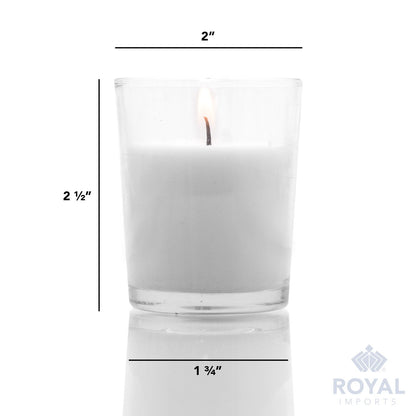 Royal Imports Unscented Clear Glass Votive Candles, Long 12 Hour Burn Time, for Home, Spa, Wedding, Birthday, Holiday, Restaurant, Party, Birthday, 12 Pack