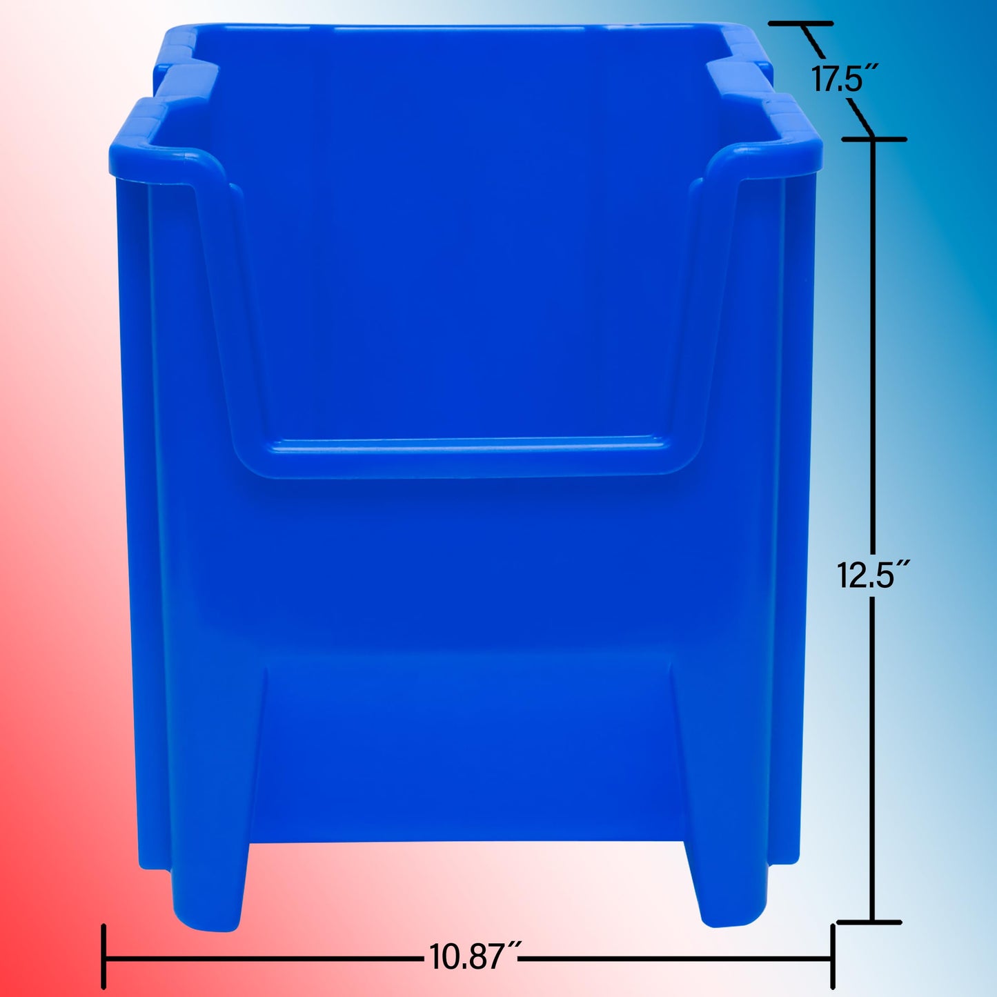 Akro-Mils 13014 Stak-N-Store Stackable Storage Bins, Heavy Duty Garage Storage Containers, Open Front Plastic Organizer for Tools, Shelves, Closet Organizer, 17-/12" x 11" x 12-1/2", Clear, 4-Pack
