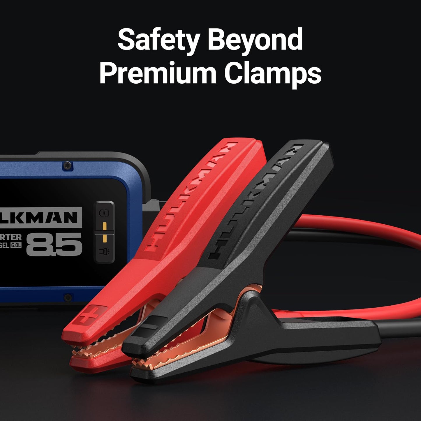 Hulkman Alpha85,Cobalt Blue,2000A 74Wh Smart Jump Starter, 12V Portable Car Battery Booster with 3.3" Display, USB-C Power Pack, 5-Mode Flashlight, Jumper Cables for up to 8.5L Gas/6.0L Diesel