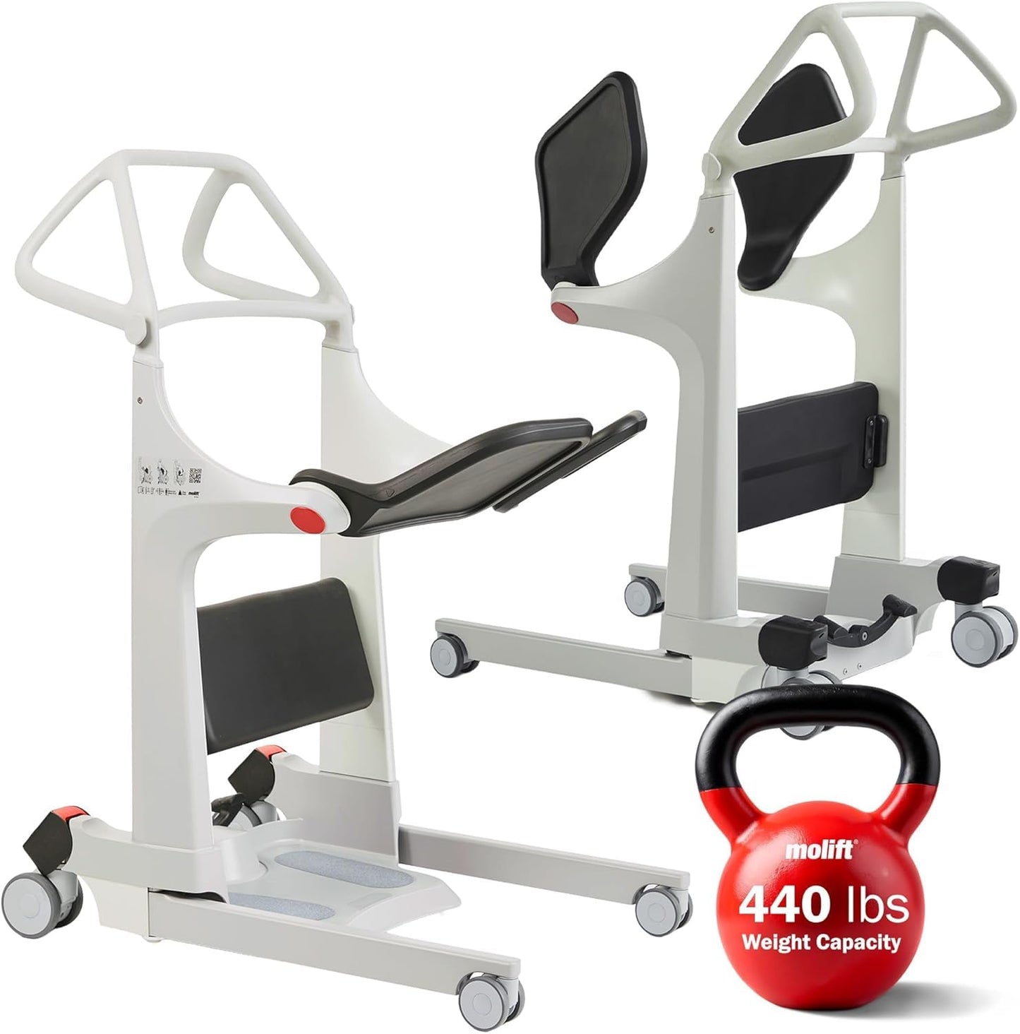 Molift Transfer Pro Hospital-Grade Stand Assist Lift, Manual Sit to Stand Lift for Elderly & Disabled, 440lb Capacity, 2025 Red Dot Award Winner, Professional Rehab & Home Care Seated Transfer Assist