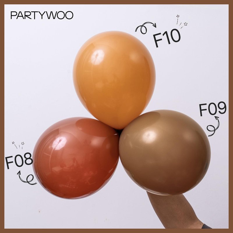 PartyWoo Brown Balloons 101pcs 12 Inch Boho Neutral Coffee Tan Fall Latex Helium Balloons for Wedding Baby Shower Gender Reveal Graduation Safari Woodland Birthday Fall Party Decorations Brown-F09