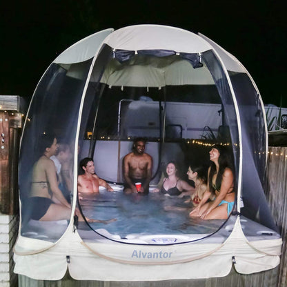 Alvantor® Screen House Room Camping Tent Outdoor Canopy Pop Up Sun Shade Shelter 8 Mesh Walls Not Waterproof Beige 12'x12' Patent Pending