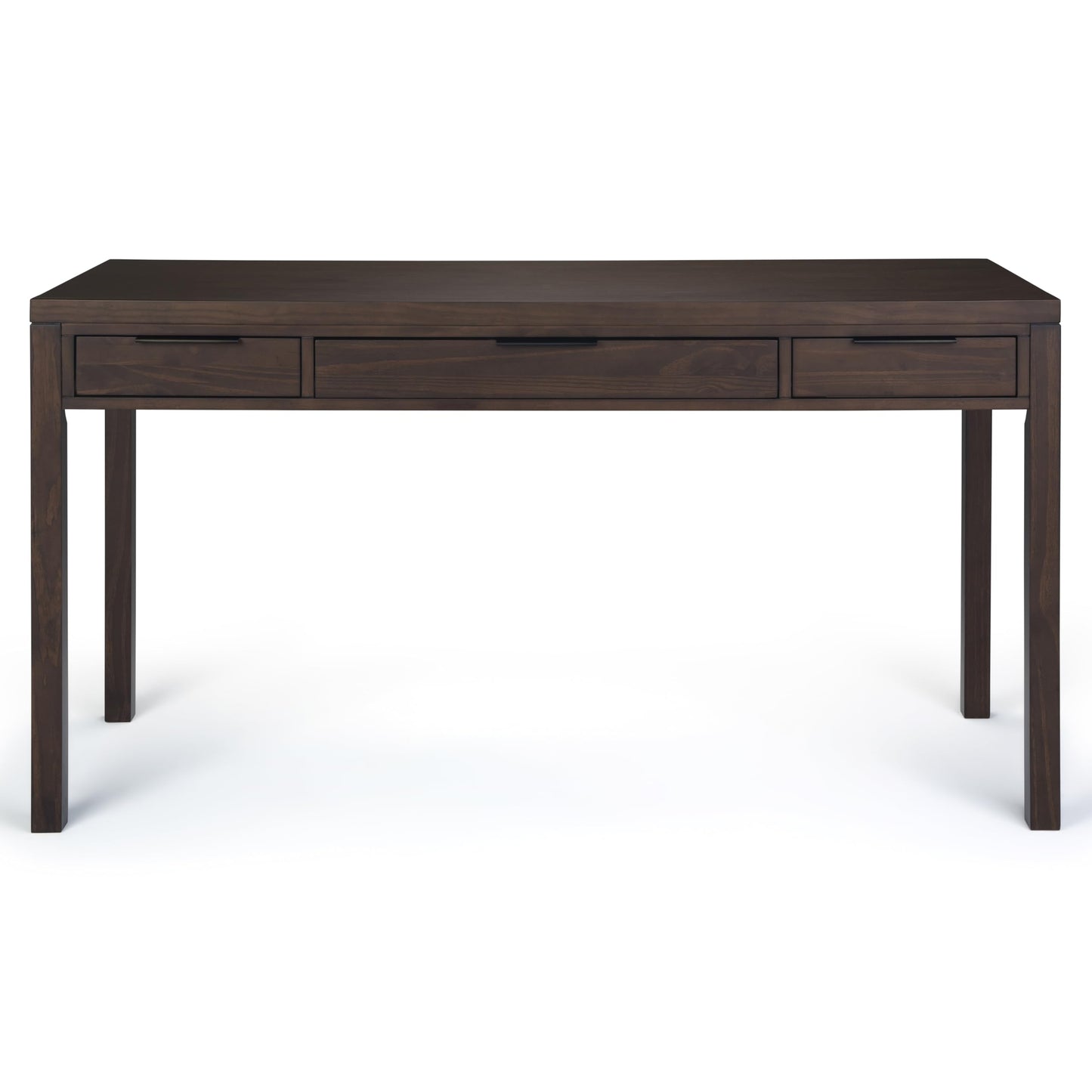 SIMPLIHOME Hollander Desk - 60 Inch Wide Solid Wood Writing Desk in Warm Walnut Brown, Contemporary Home Office Computer Table for Workspace or Study with 2 Drawers and Flip-Down Keyboard Tray