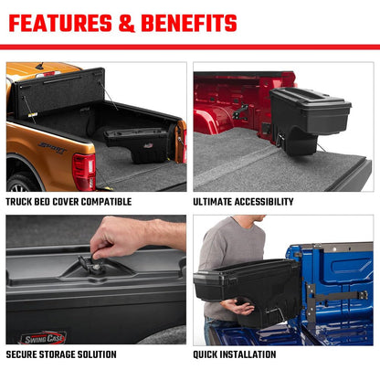 RealTruck UnderCover SwingCase Truck Bed Storage Box | SC300D | Fits 2002 - 2023 Dodge Ram 1500, 2003-20 2500/3500, Drivers Side (Without RamBox)