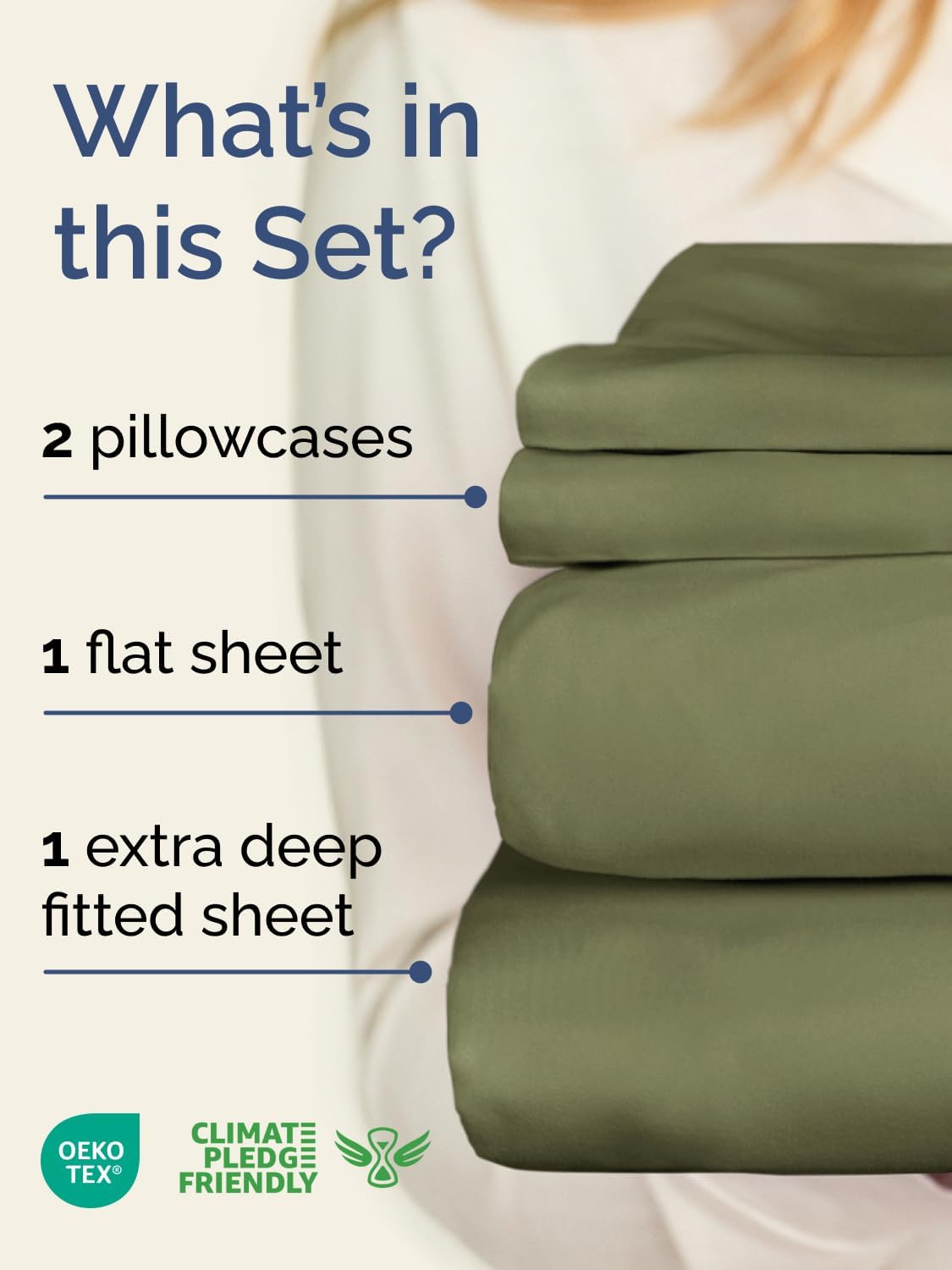 Skiennix Extra Deep Twin Sheet Set - 4 Piece Breathable Cooling Sheets - Luxury Hotel Quality - Sage Green